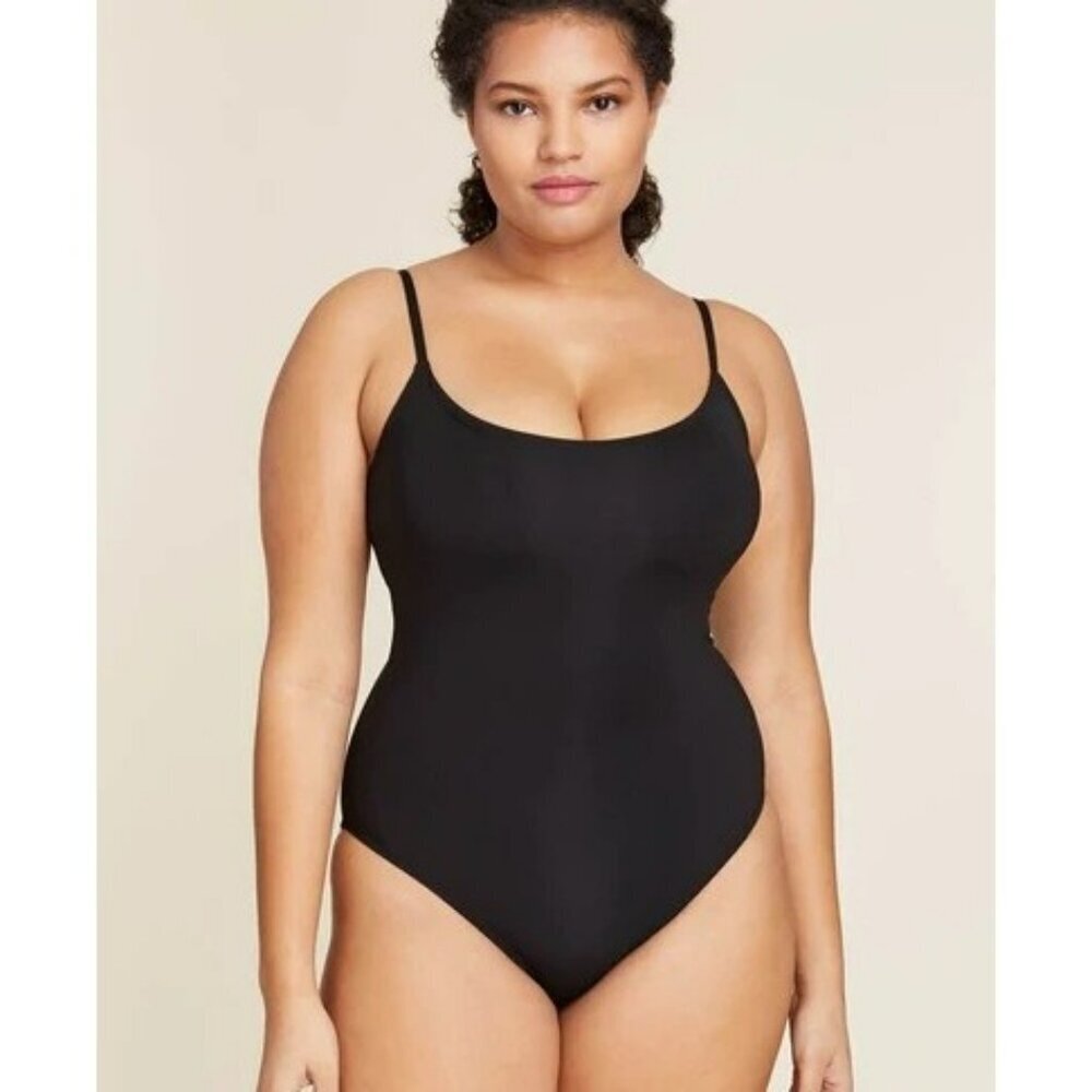 Andie Swim The Full Coverage Amalfi Black XLarge One Piece Swimsuit Scoop Neckli